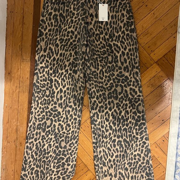 NWT Good American Good Ease Leopard Jeans - Picture 5 of 5